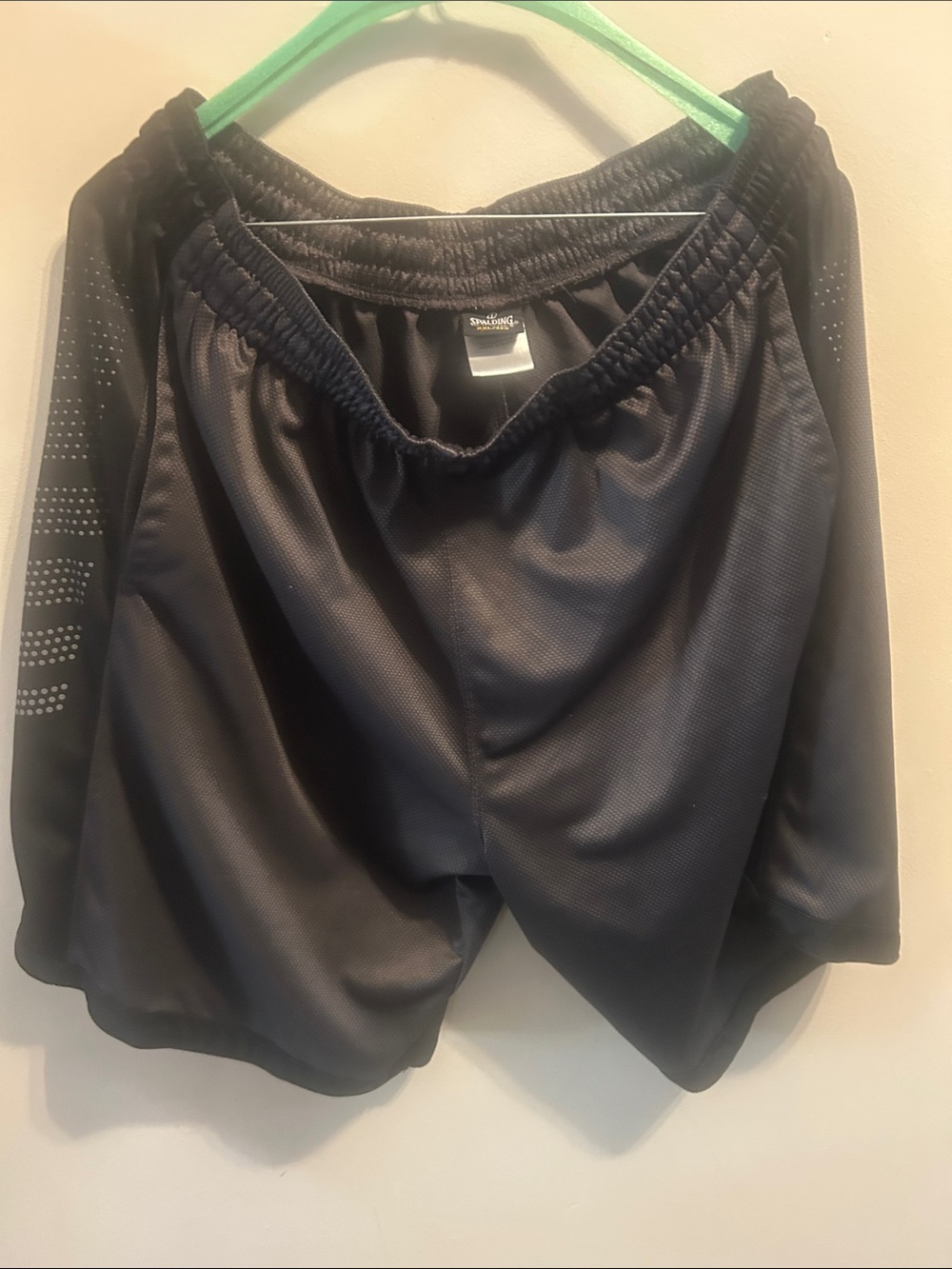 Spalding Black Athletic Mesh Shorts with Dotted Side Detail